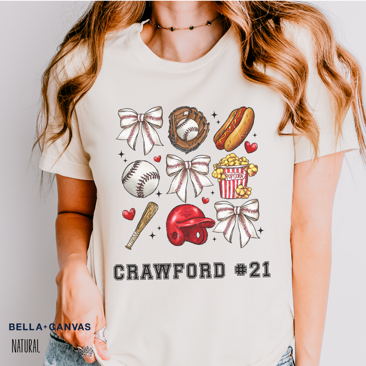 Personalized Ballpark Sweetheart Coquette Tee