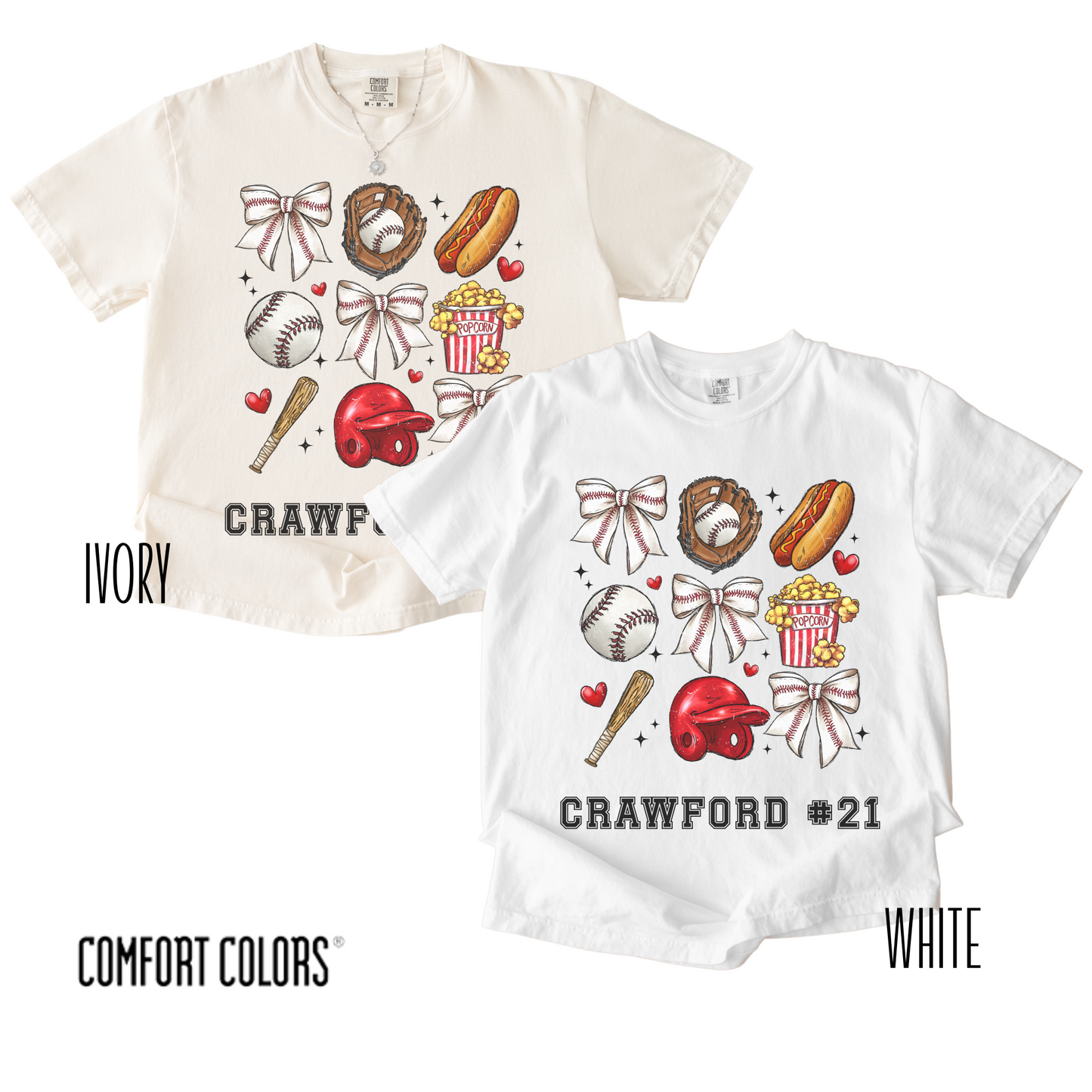 Personalized Ballpark Sweetheart Coquette Tee