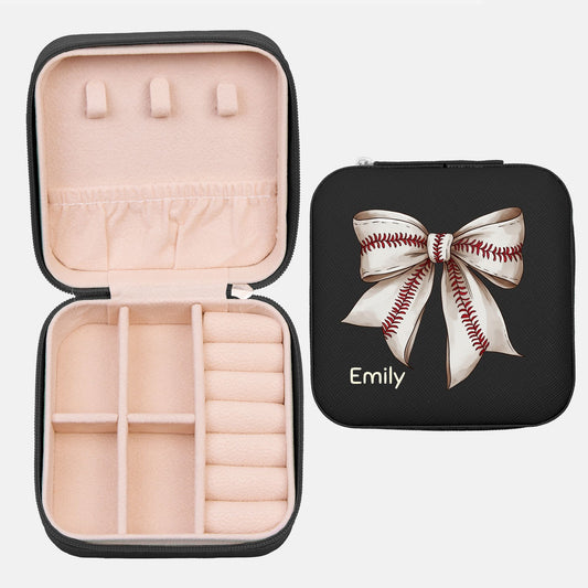 Custom Baseball Coquette Jewelry Travel Case