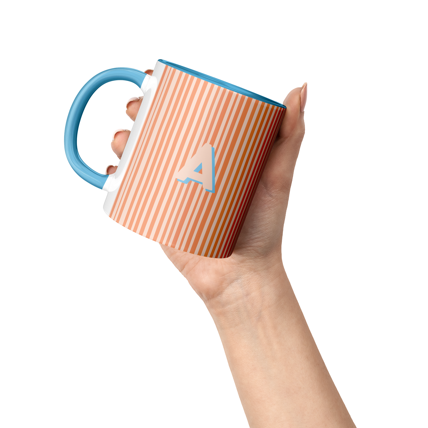 Initial Stripe Preppy Mug 11oz | Multiple Styles