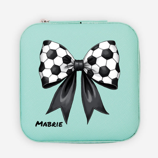 Soccer Coquette Custom Travel Jewelry Box
