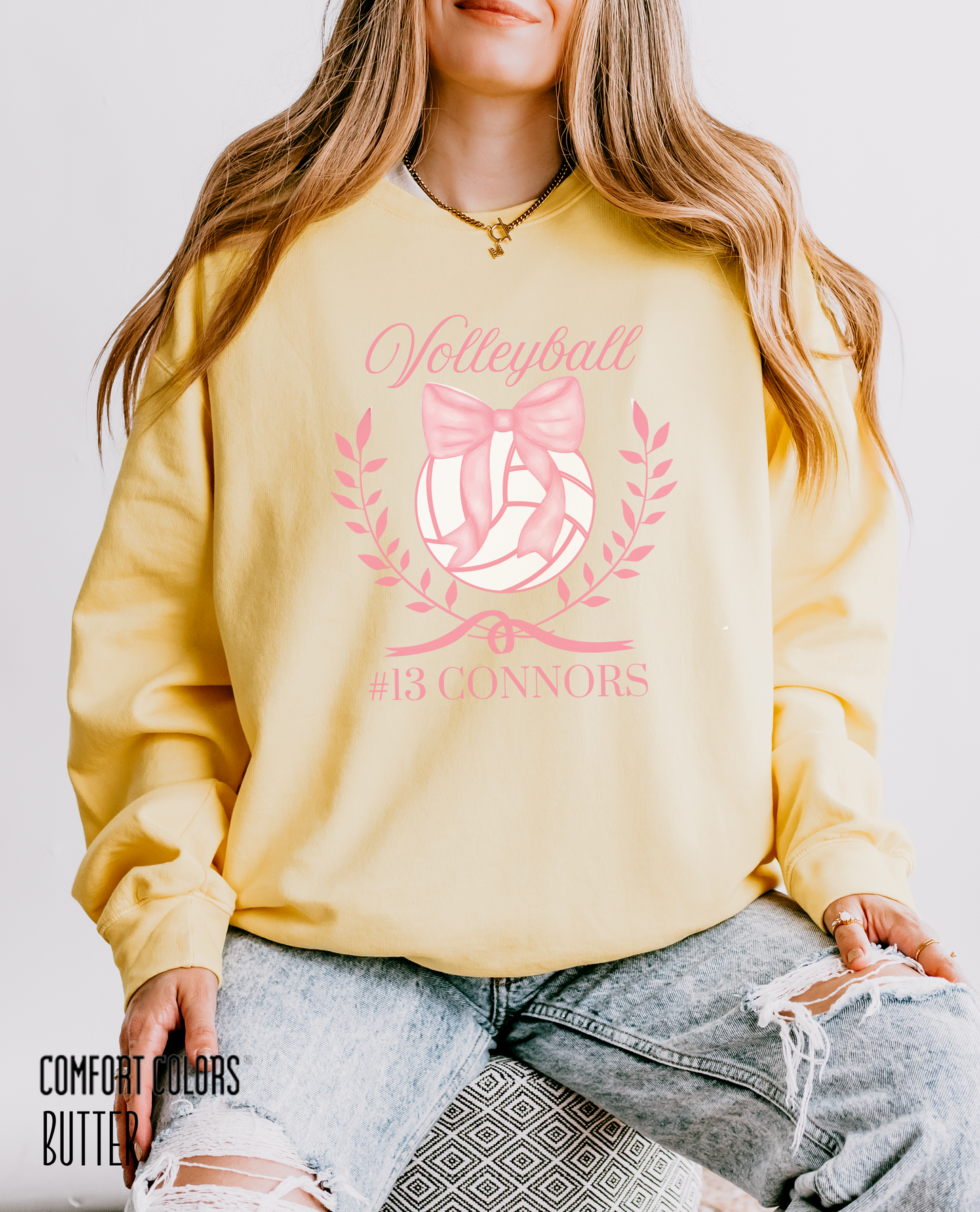 Personalized Volleyball Coquette Sweatshirt