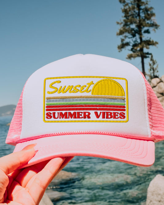 Embroidered Summer Vibes Foam Trucker Hat