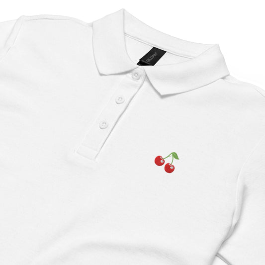 Embroidered Cherry Womens Golf Polo