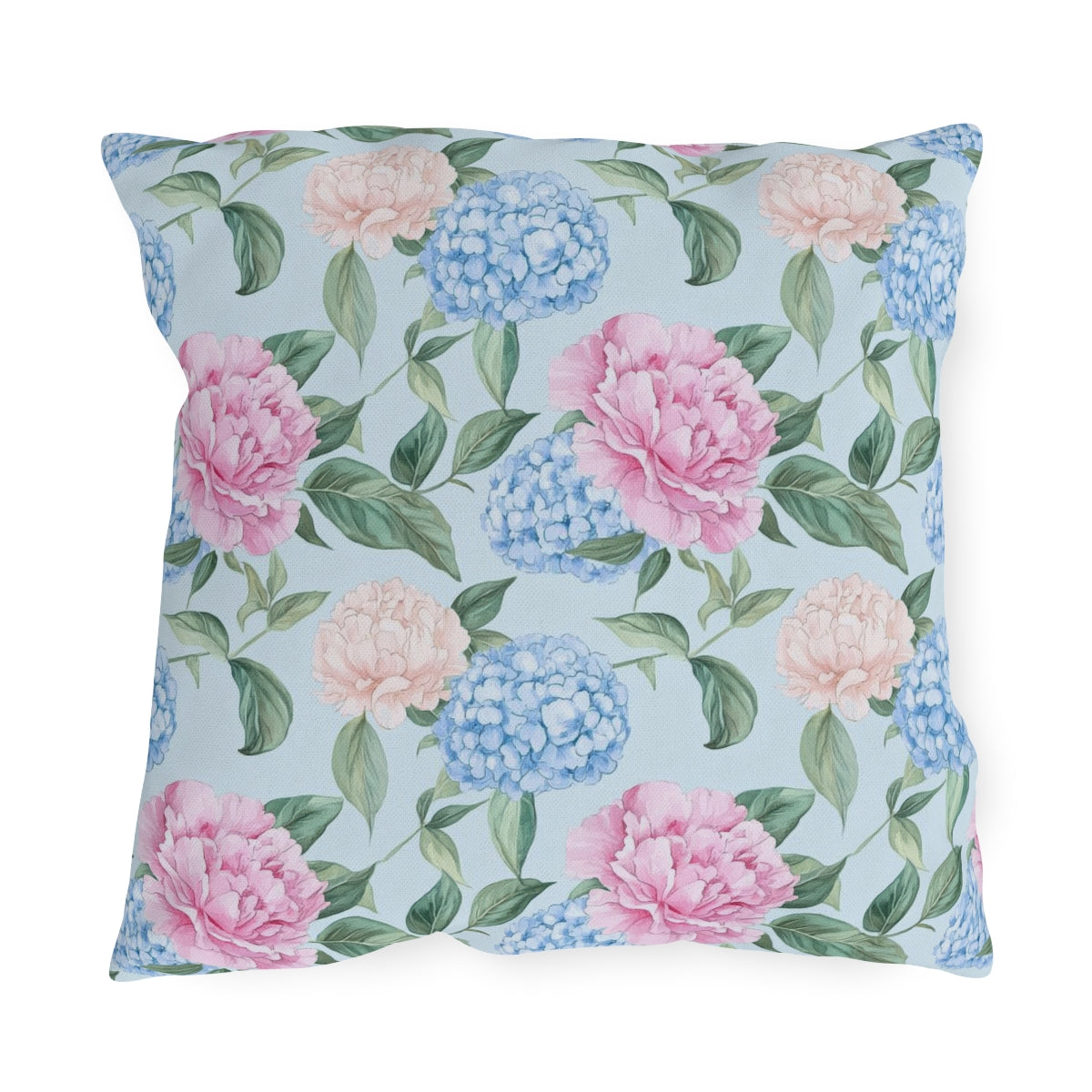 Pastel Blooms Hydrangea Pillow