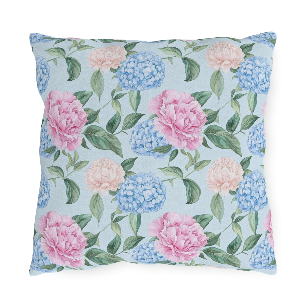 Pastel Blooms Hydrangea Pillow