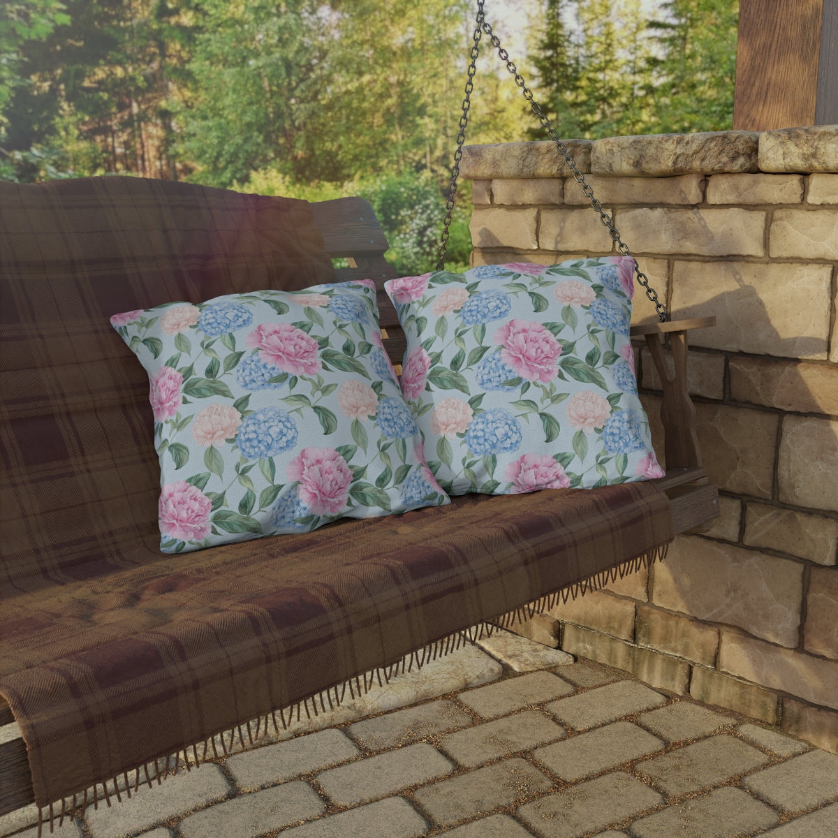 Pastel Blooms Hydrangea Pillow