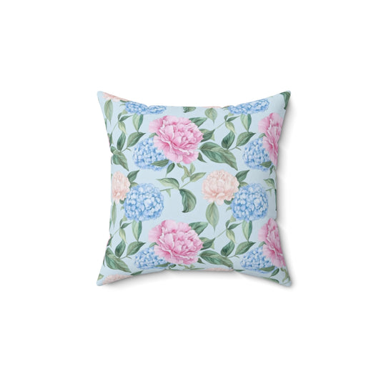 Pastel Blooms Hydrangea Pillow