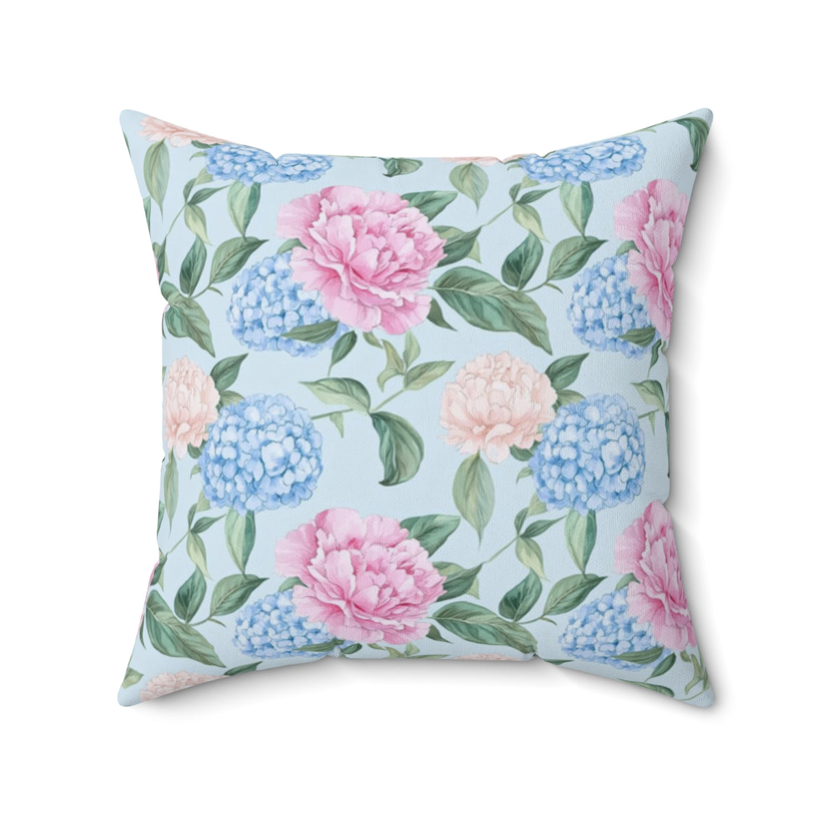 Pastel Blooms Hydrangea Pillow