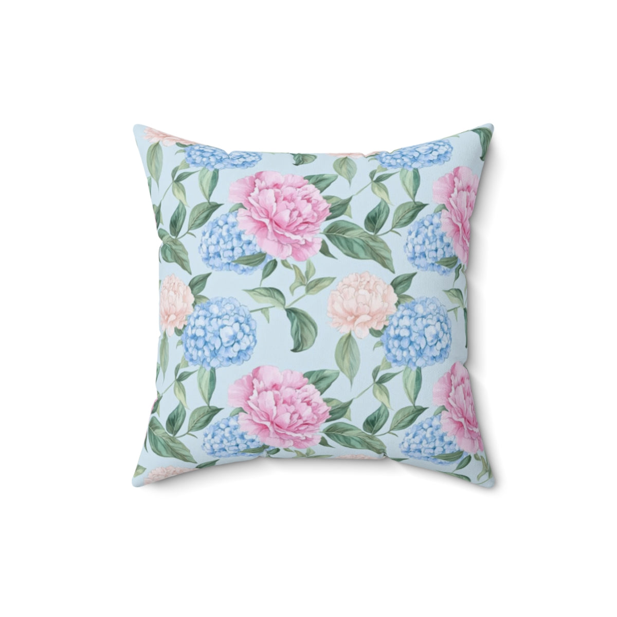 Pastel Blooms Hydrangea Pillow