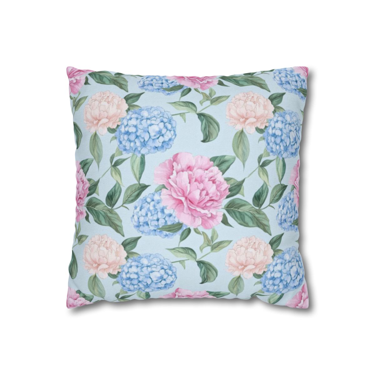 Pastel Blooms Hydrangea Pillow