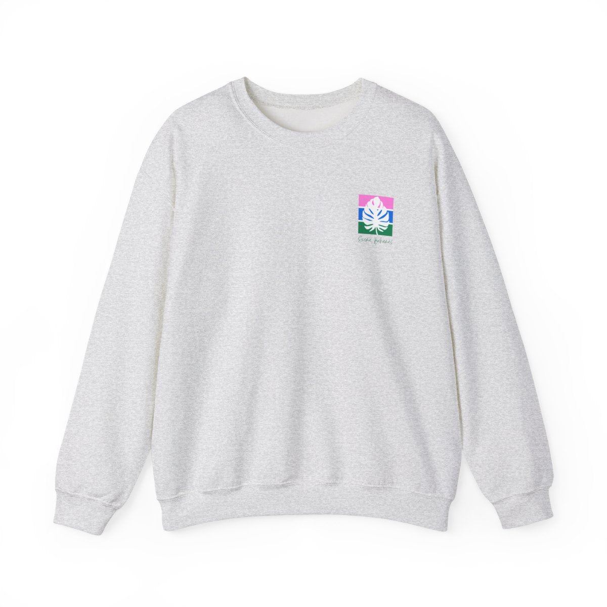 Striped Palm Logo Crewneck Sweatshirt