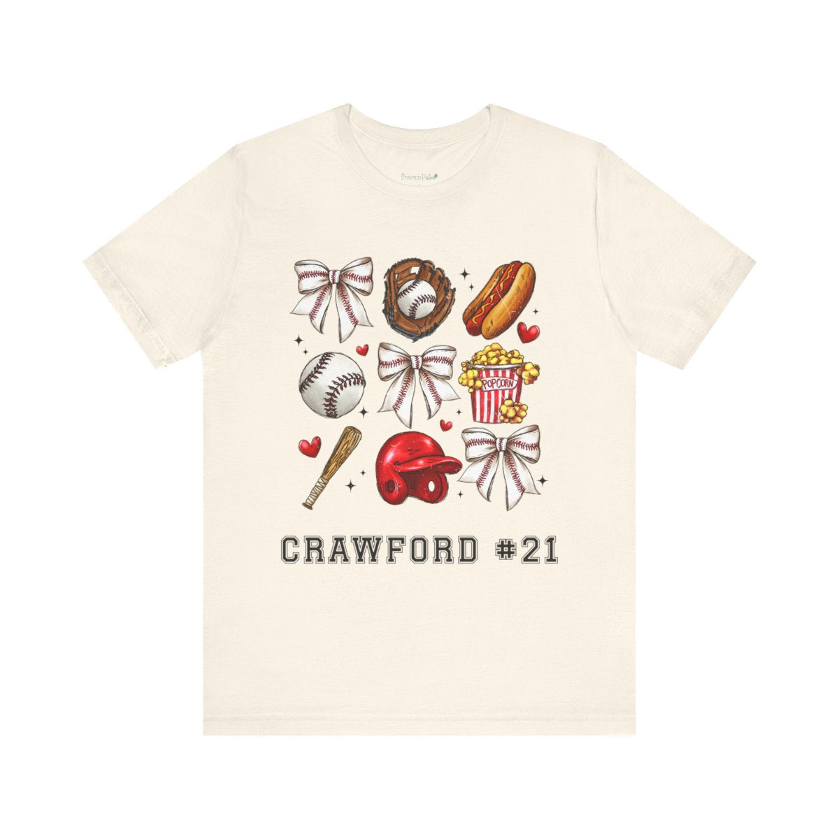 Personalized Ballpark Sweetheart Coquette Tee