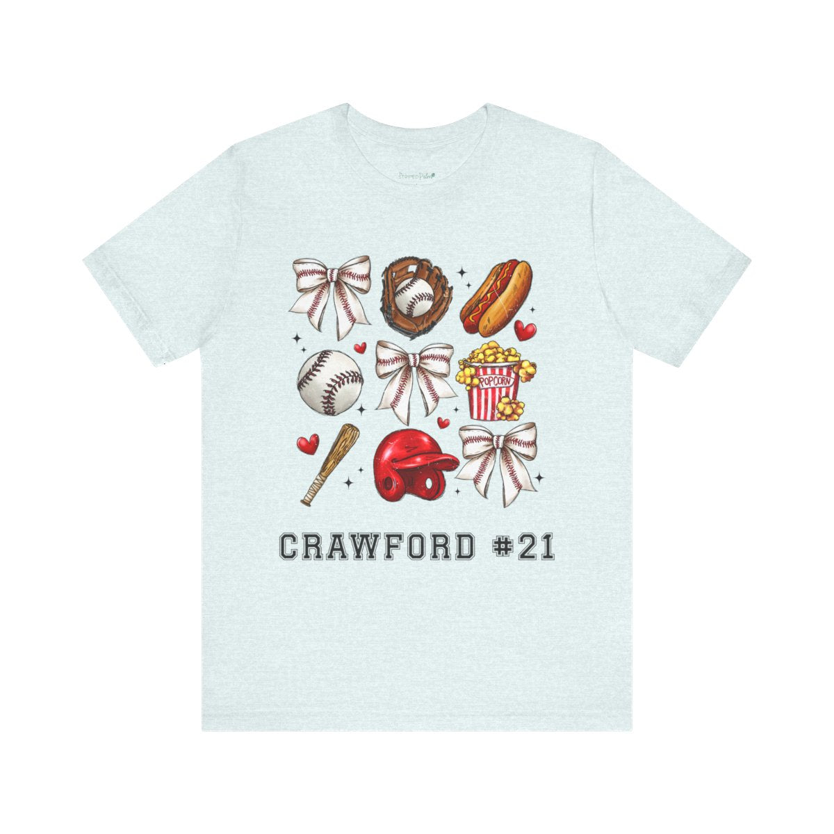 Personalized Ballpark Sweetheart Coquette Tee