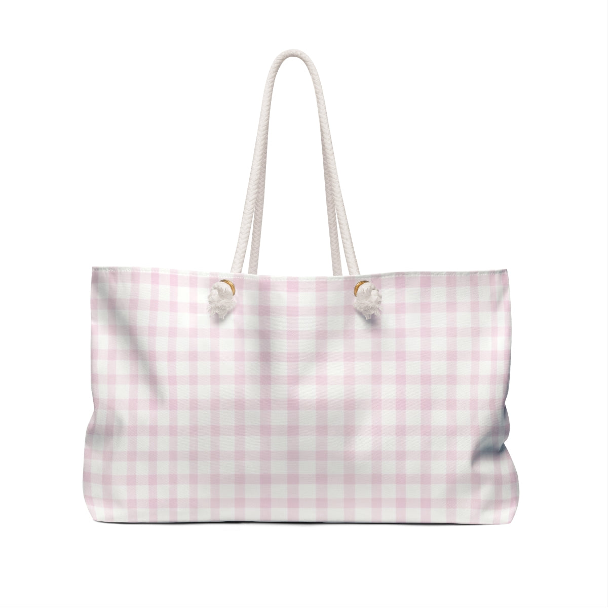 Monogram Gingham Weekender Tote Bag