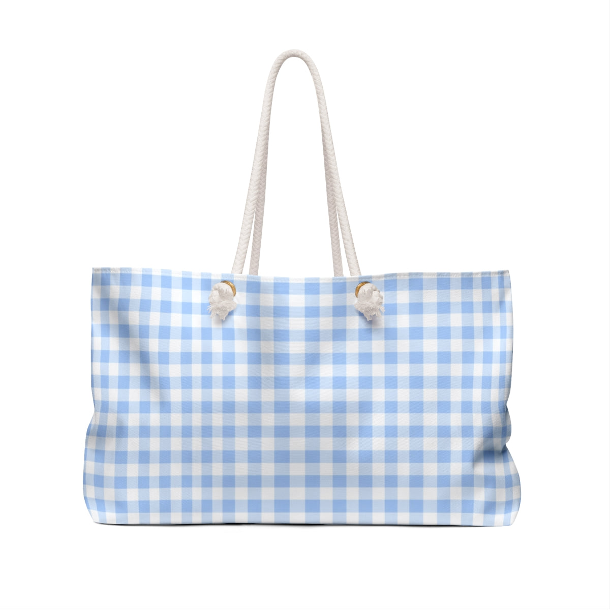 Monogram Gingham Weekender Tote Bag