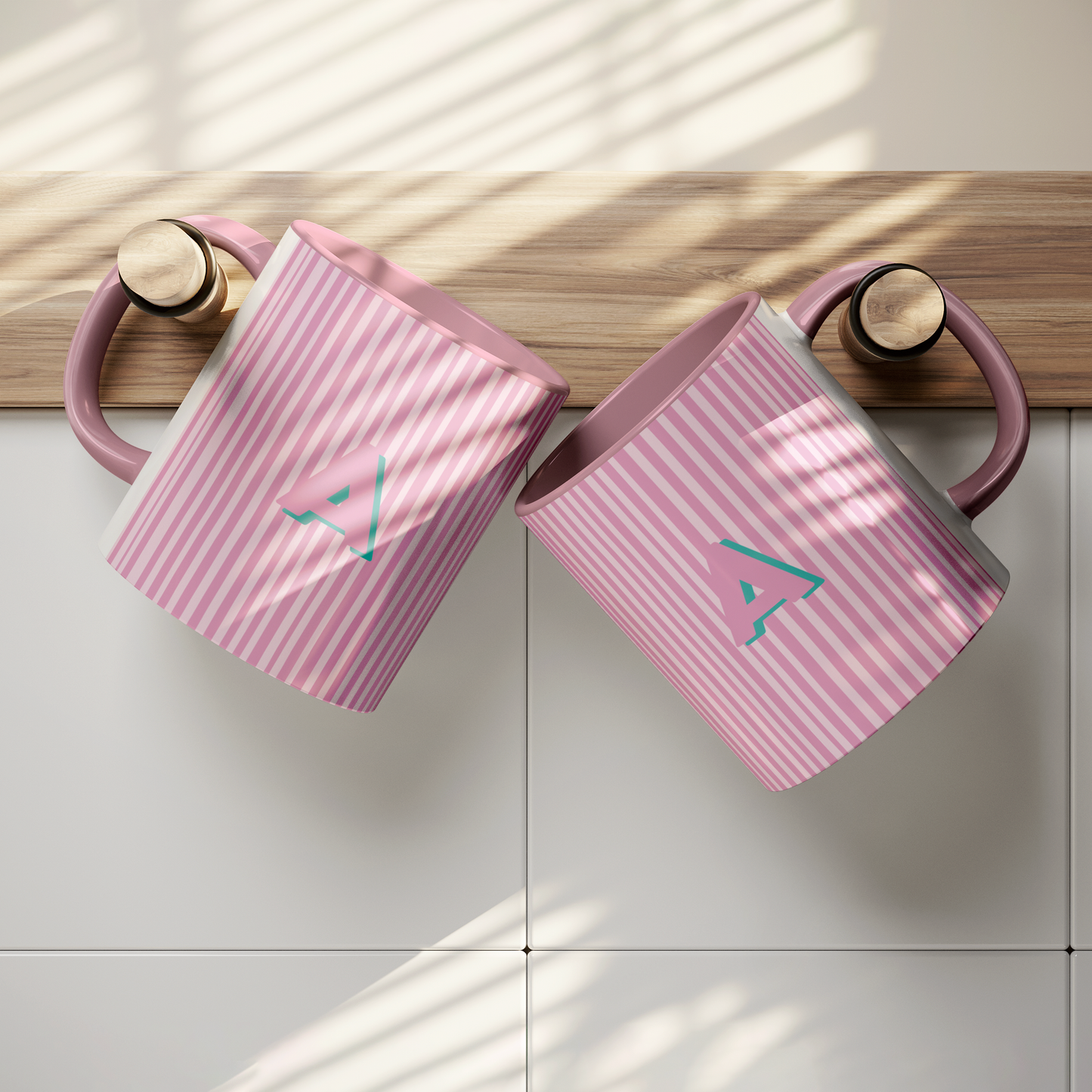 Initial Stripe Preppy Mug 11oz | Multiple Styles