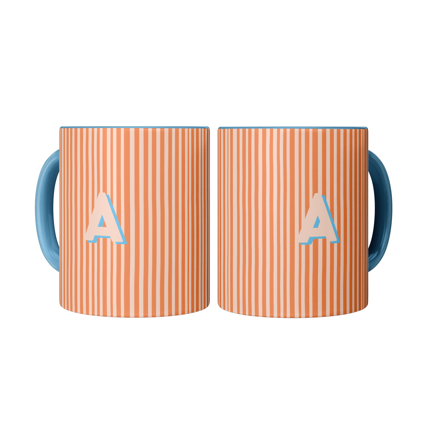 Initial Stripe Preppy Mug 11oz | Multiple Styles