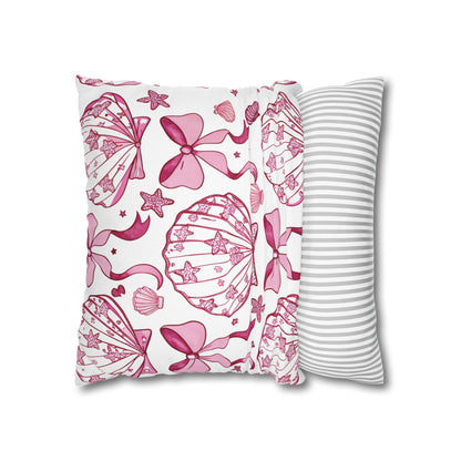Coquette Seashell Throw Pillow Cover