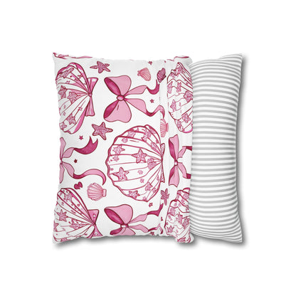 Coquette Seashell Throw Pillow Cover