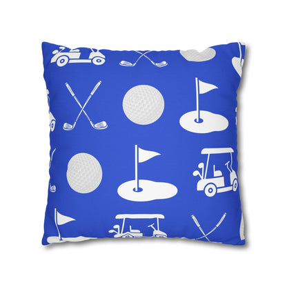 Blue Golf Throw Pillow Cover