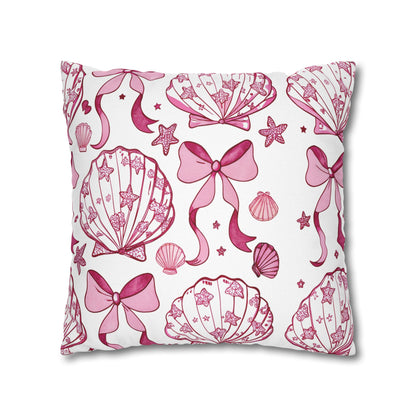 Coquette Seashell Throw Pillow Cover