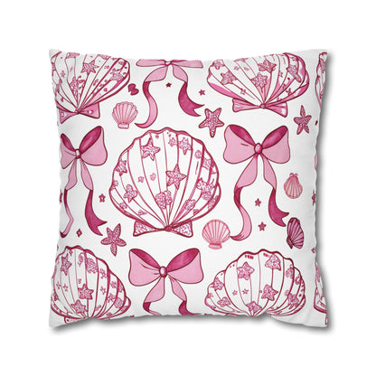 Coquette Seashell Throw Pillow Cover