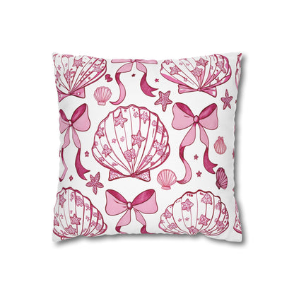 Coquette Seashell Throw Pillow Cover