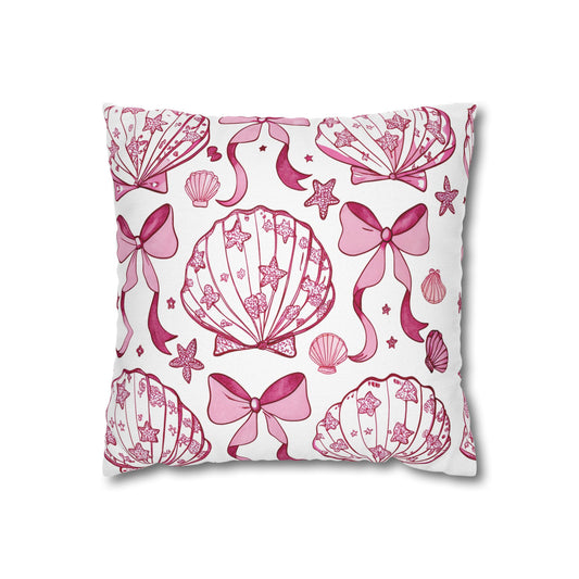 Coquette Seashell Throw Pillow Cover