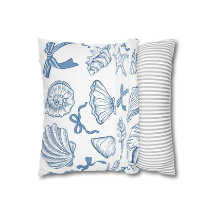 Coquette Seashell Throw Pillow Cover