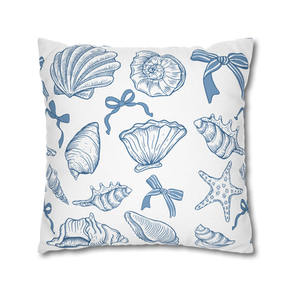 Coquette Seashell Throw Pillow Cover