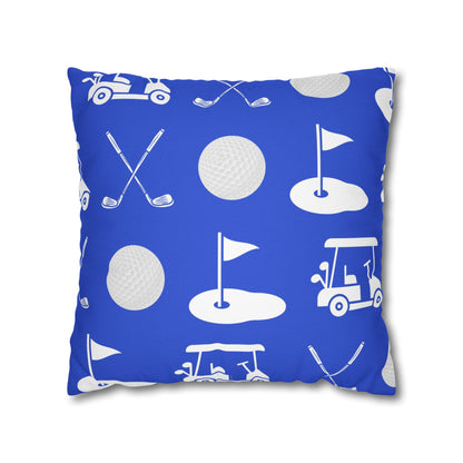 Blue Golf Throw Pillow Cover