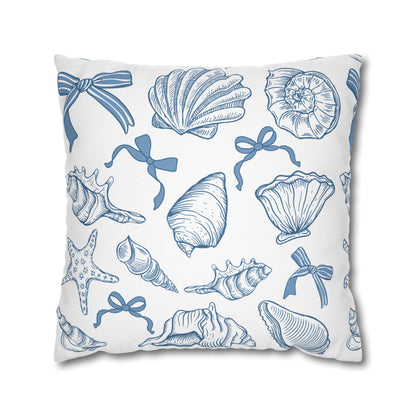 Coquette Seashell Throw Pillow Cover