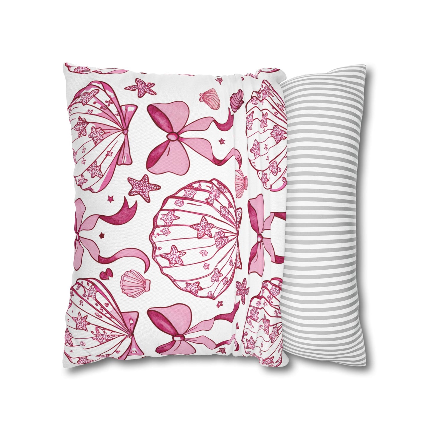 Coquette Seashell Throw Pillow Cover