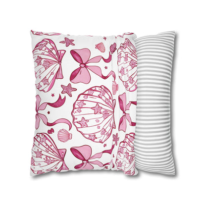 Coquette Seashell Throw Pillow Cover
