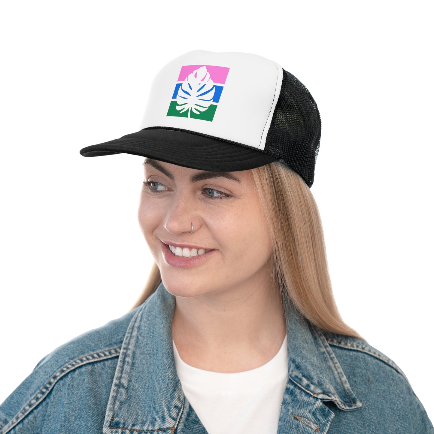 The Striped Palm Tropical Trucker Hat