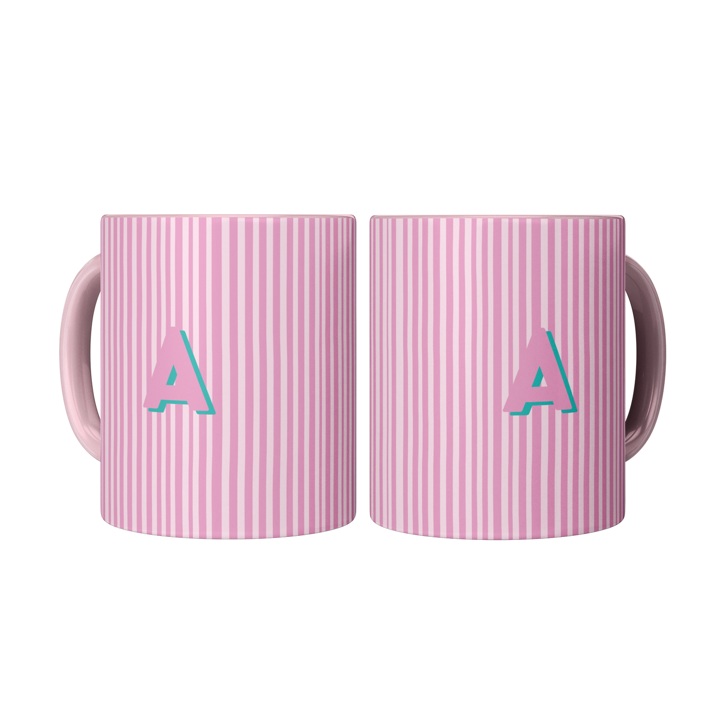 Initial Stripe Preppy Mug 11oz | Multiple Styles