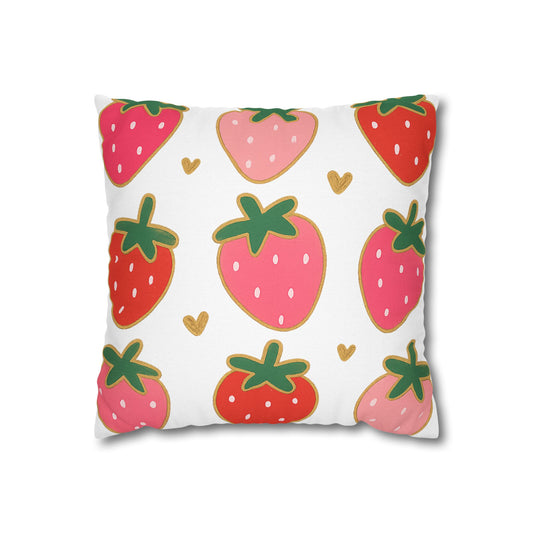 Strawberry Throw Pillow Cover