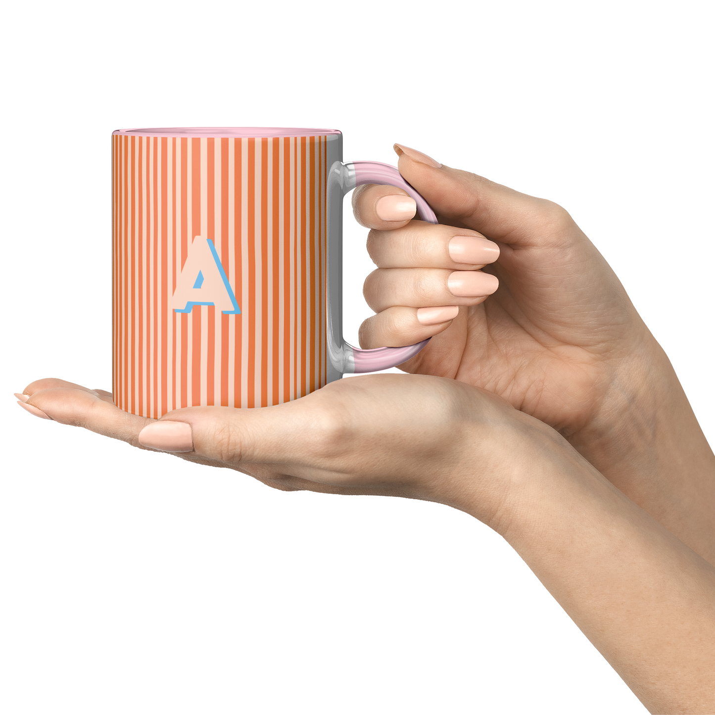 Initial Stripe Preppy Mug 11oz | Multiple Styles