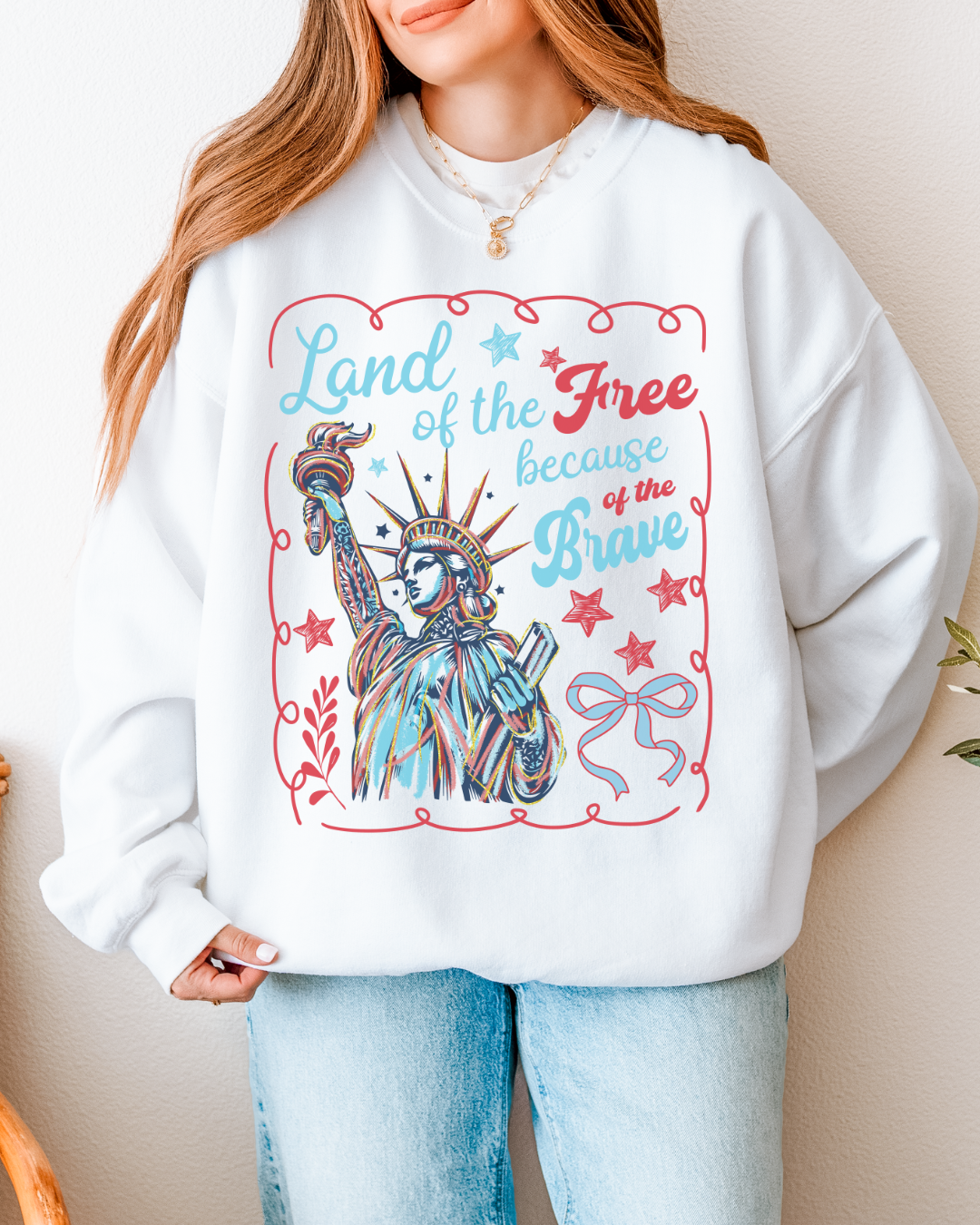 Land of Free Lady Liberty Sweatshirt