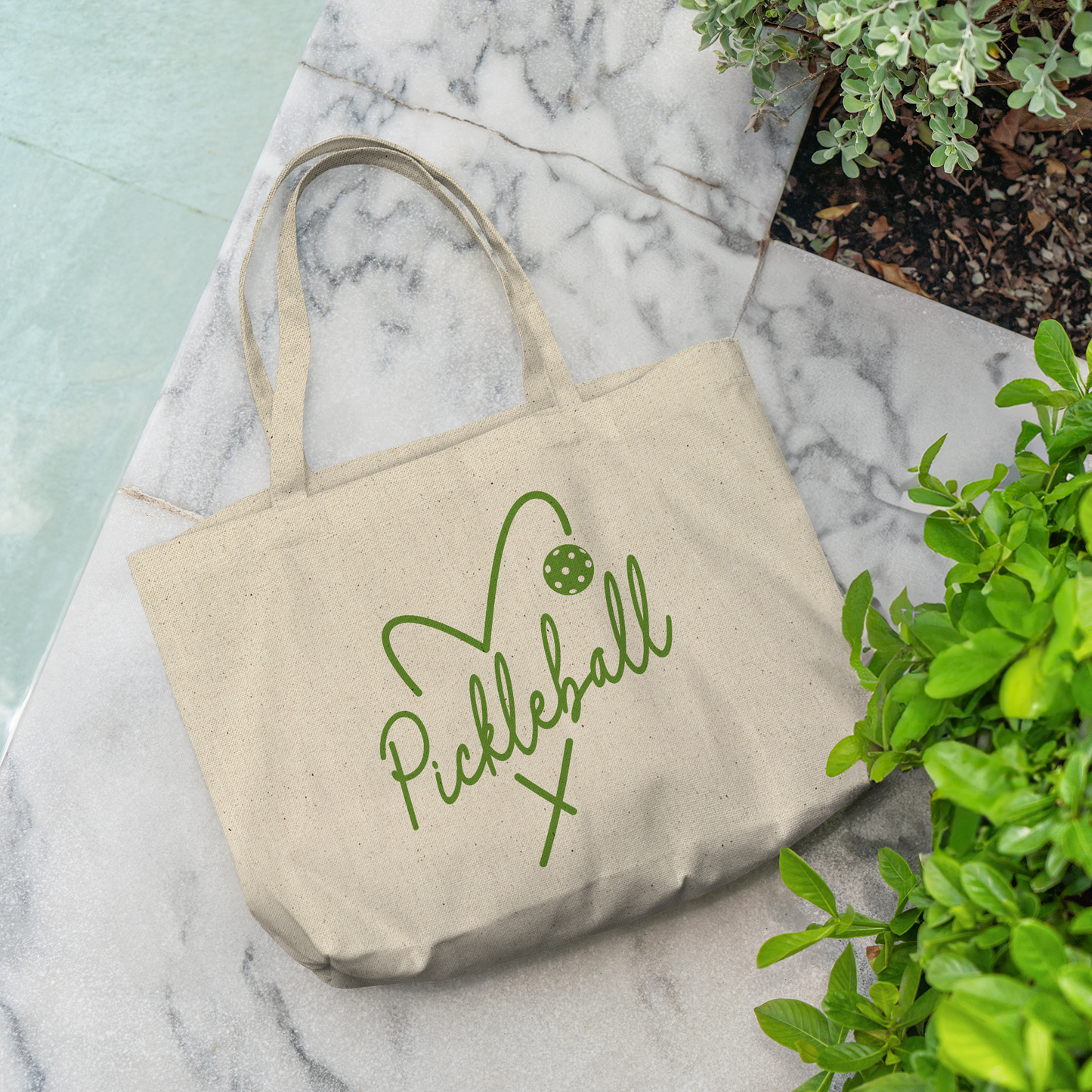 Pickleball Gusseted Cotton Tote Bag | 4 Designs