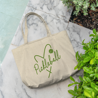 Pickleball Gusseted Cotton Tote Bag | 4 Designs