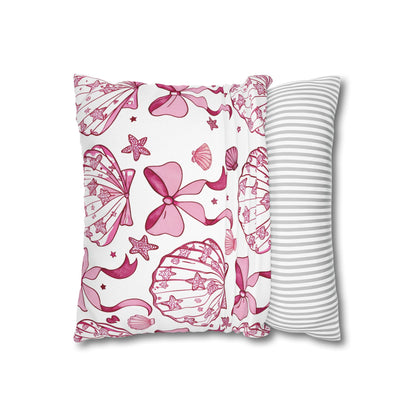 Coquette Seashell Throw Pillow Cover