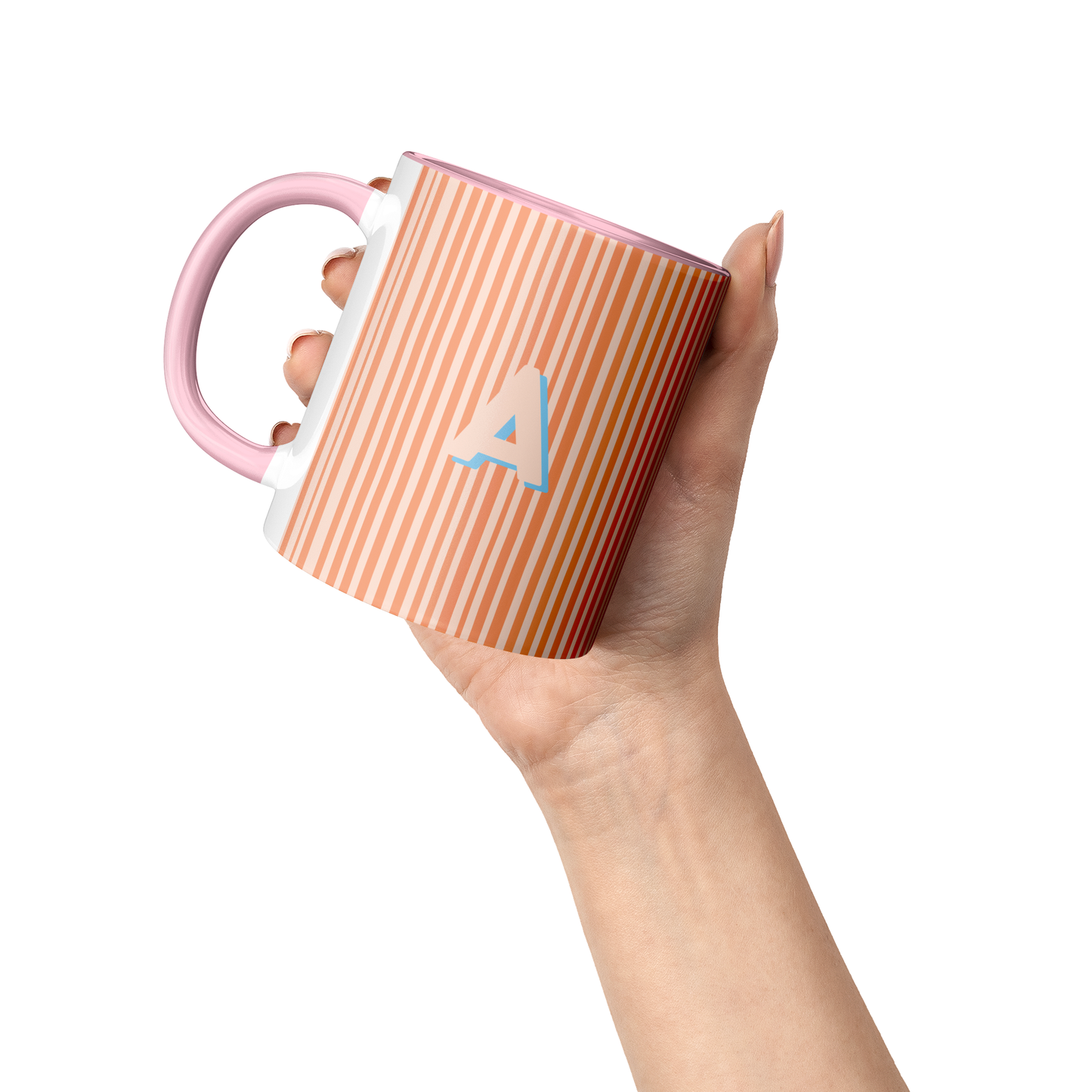 Initial Stripe Preppy Mug 11oz | Multiple Styles