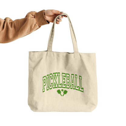 Pickleball Gusseted Cotton Tote Bag | 4 Designs