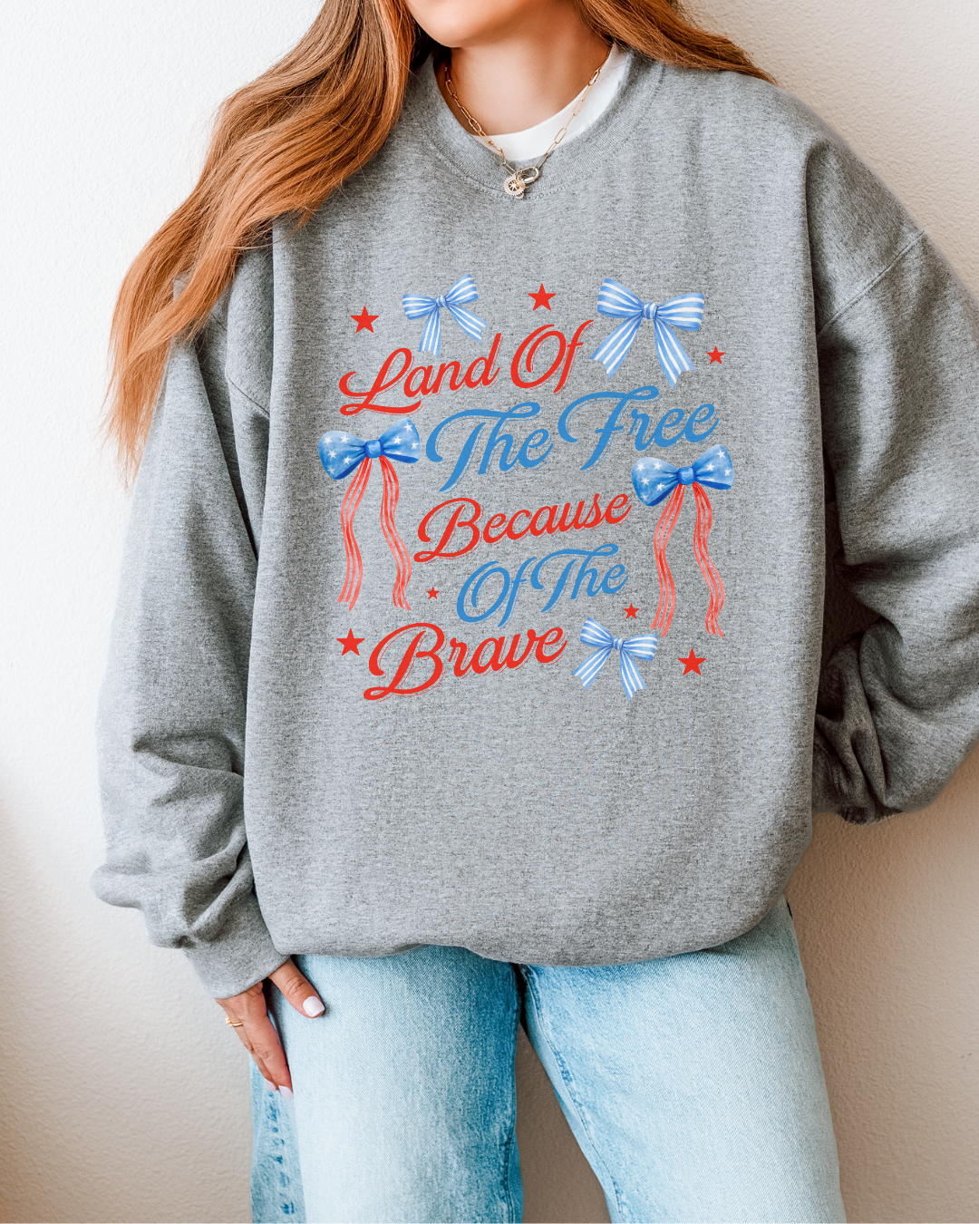 Coquette Land of the Free Patriotic Sweatshirt