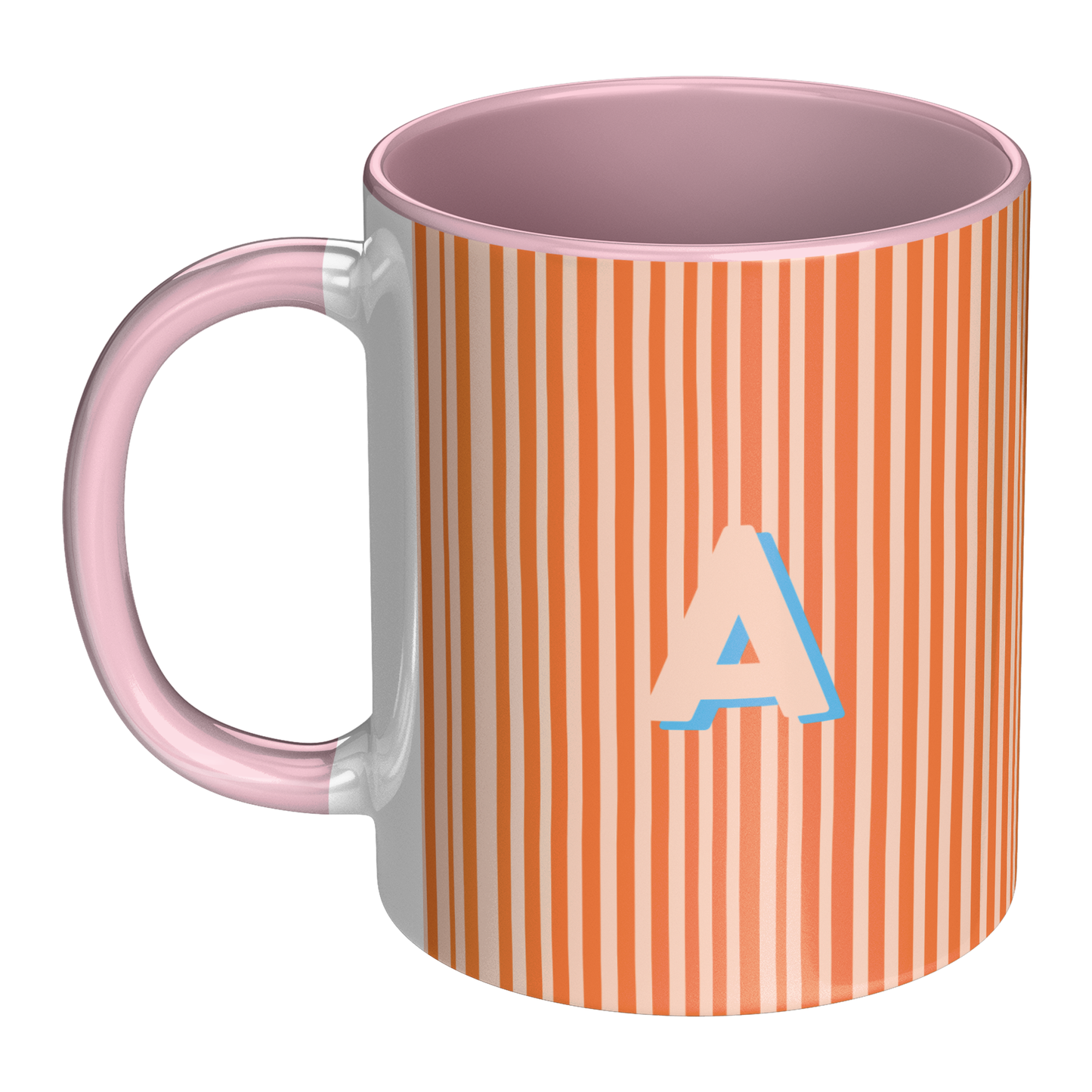 Initial Stripe Preppy Mug 11oz | Multiple Styles