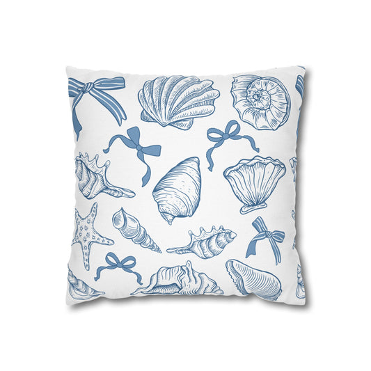 Coquette Seashell Throw Pillow Cover