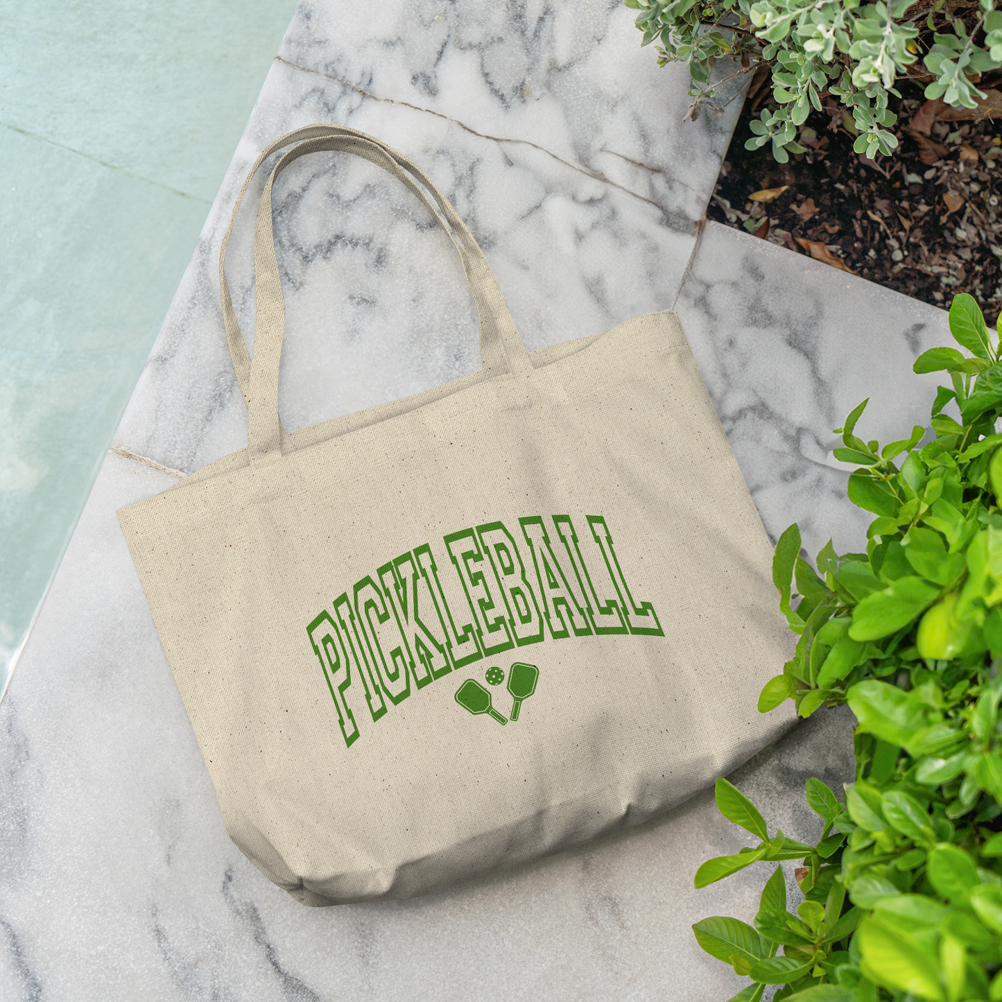 Pickleball Gusseted Cotton Tote Bag | 4 Designs