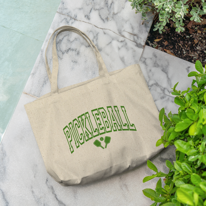 Pickleball Gusseted Cotton Tote Bag | 4 Designs